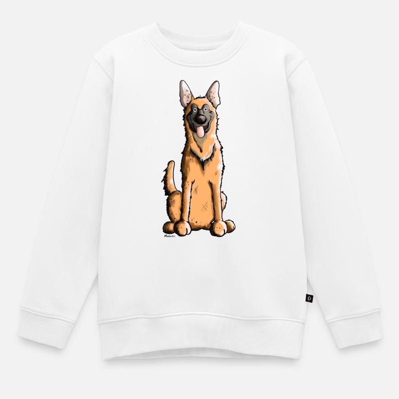 Mignon Malinois Chien - Sweat Premium enfant bio - blanc