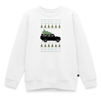 Defender 110 Black Christmas Light - Kinder Premium Organic Sweatshirt - Weiß - Vorne - AI Model Kid Male (0cm)