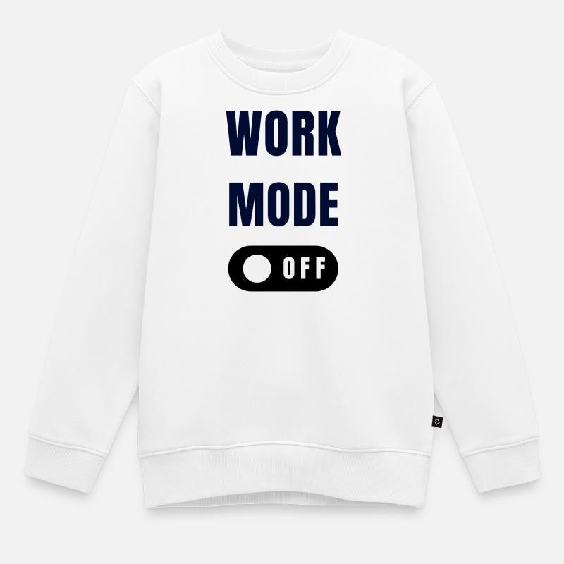 Work Mode Toggle Design - Kids Premium Organic Sweatshirt - white