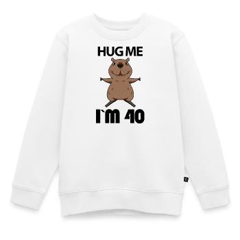 40 ans - 40 ans - Hug - Sweat Premium enfant bio - blanc - Devant - AI Model Kid Male (0cm)