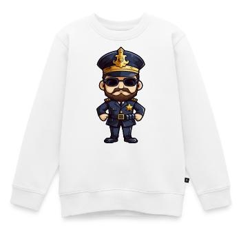 Polizist - Kinder Premium Organic Sweatshirt - Weiß - Vorne - AI Model Kid Male (0cm)