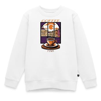 Kaffee Zeit - Kinder Premium Organic Sweatshirt - Weiß - Vorne - AI Model Kid Male (0cm)