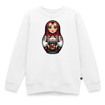 Matriochka en russe Matriochka Poupée Russe - Sweat Premium enfant bio - blanc - Devant - AI Model Kid Male (0cm)