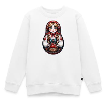 Matriochka en russe Matriochka Poupée Russe - Sweat Premium enfant bio - blanc - Devant - AI Model Kid Male (0cm)