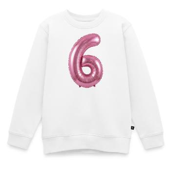 6. Geburtstag Shirt, Pinker Ballon Helium - Kinder Premium Organic Sweatshirt - Weiß - Vorne - AI Model Kid Male (0cm)