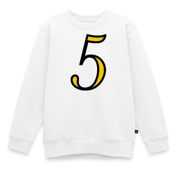5. JUBILÄUM. 5 JAHRE. 5. JUBILÄUM - Kinder Premium Organic Sweatshirt - Weiß - Vorne - AI Model Kid Male (0cm)
