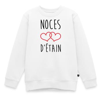 Zinnhochzeit 10 Jahre Hochzeit - Kinder Premium Organic Sweatshirt - Weiß - Vorne - AI Model Kid Male (0cm)