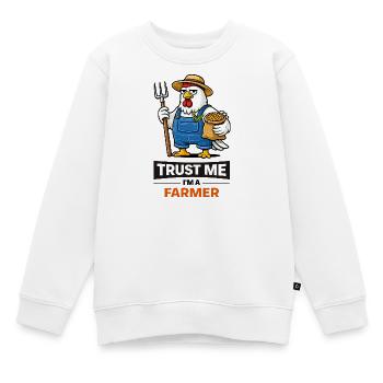 Imagine de poulet fermier Trust Me - Sweat Premium enfant bio - blanc - Devant - AI Model Kid Male (0cm)