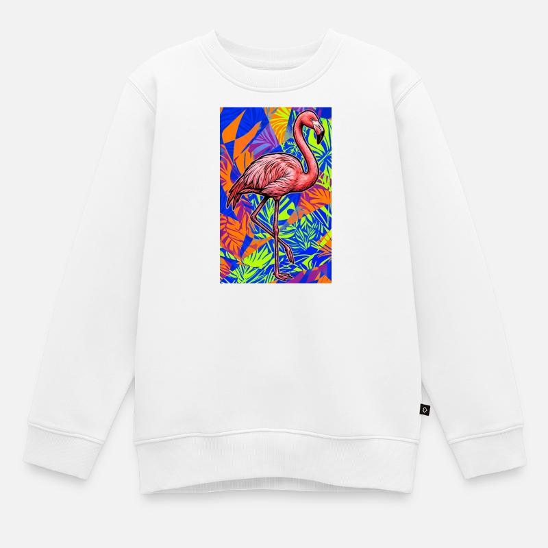 Flamant - Sweat Premium enfant bio - blanc