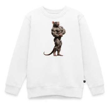 Gym Rat - Kinder Premium Organic Sweatshirt - Weiß - Vorne - AI Model Kid Male (0cm)