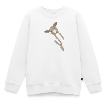 Fröhliches Lama schaut um die Ecke - Kinder Premium Organic Sweatshirt - Weiß - Vorne - AI Model Kid Male (0cm)