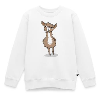 Fröhlich freches Lama - Kinder Premium Organic Sweatshirt - Weiß - Vorne - AI Model Kid Male (0cm)