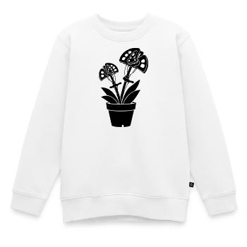 Motif floral en coin grimpant - Sweat Premium enfant bio - blanc - Devant - AI Model Kid Male (0cm)
