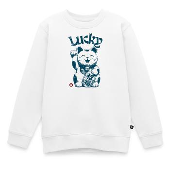 Lucky Cat - Glückskatze - Sweat Premium enfant bio - blanc - Devant - AI Model Kid Male (0cm)