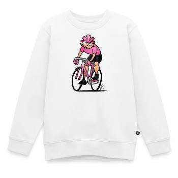 Determined Cycling Illustration - Kids Premium Organic Sweatshirt - white - Front - AI Model Kid Male (0cm)