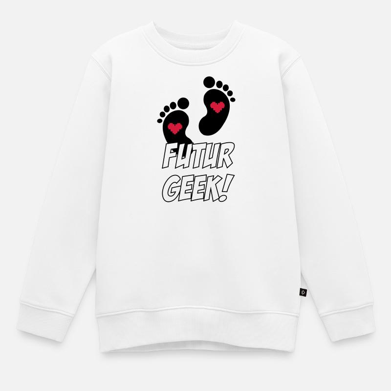Futur Geek ! - Sweat Premium enfant bio - blanc