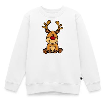 Rudolf Weihnachten Rentier - Kinder Premium Organic Sweatshirt - Weiß - Vorne - AI Model Kid Male (0cm)