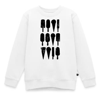 Variétés de crème glacée - Sweat Premium enfant bio - blanc - Devant - AI Model Kid Male (0cm)