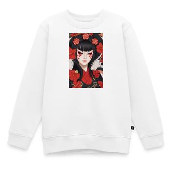 Schönes Kabuki-Gesicht | Orientalische Kunst - Kinder Premium Organic Sweatshirt - Weiß - Vorne - AI Model Kid Male (0cm)