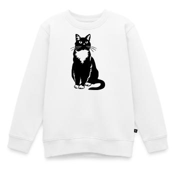 Smoking Chat - Sweat Premium enfant bio - blanc - Devant - AI Model Kid Male (0cm)