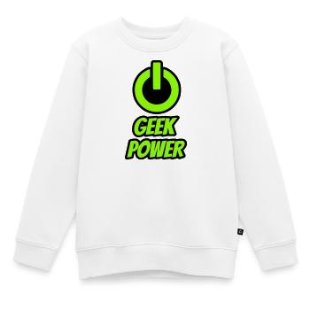 Geek-Macht - Kinder Premium Organic Sweatshirt - Weiß - Vorne - AI Model Kid Male (0cm)