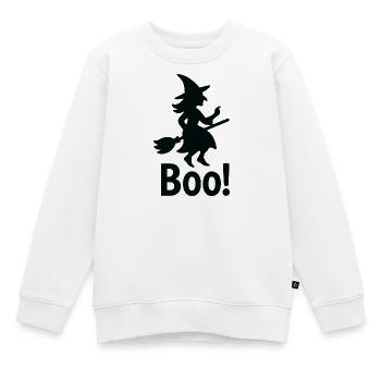 Sorcière Boo ! Halloween - Sweat Premium enfant bio - blanc - Devant - AI Model Kid Male (0cm)