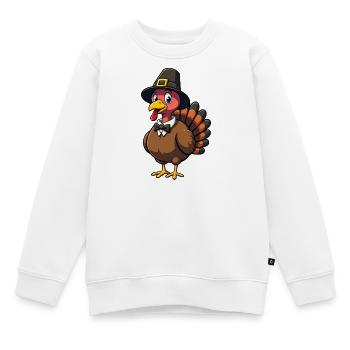 Thanksgiving Drôle Dinde de Thanksgiving - Sweat Premium enfant bio - blanc - Devant - AI Model Kid Male (0cm)