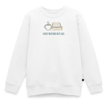 Cozy Winter Rituals - Kids Premium Organic Sweatshirt - white - Front - AI Model Kid Male (0cm)