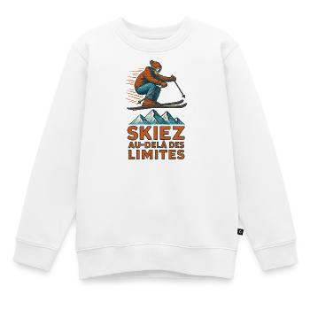 Ski beyond the limits! - Kids Premium Organic Sweatshirt - white - Front - AI Model Kid Male (0cm)