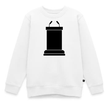 Étape du podium - Sweat Premium enfant bio - blanc - Devant - AI Model Kid Male (0cm)