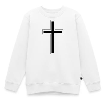 Kreuz - Kinder Premium Organic Sweatshirt - Weiß - Vorne - AI Model Kid Male (0cm)