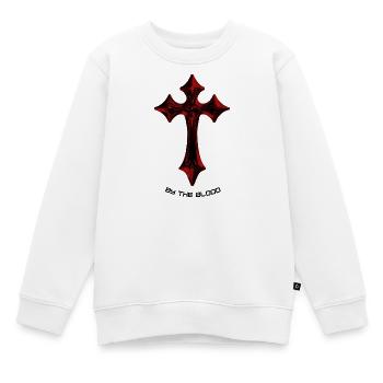 Rotes Gothic Kreuz-Talisman - Kinder Premium Organic Sweatshirt - Weiß - Vorne - AI Model Kid Male (0cm)