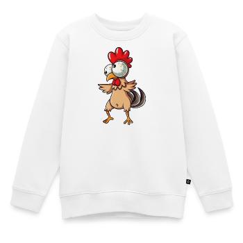 Süßes Cartoon Huhn Clumsy Henne Hahn mit großen  - Kinder Premium Organic Sweatshirt - Weiß - Vorne - AI Model Kid Male (0cm)