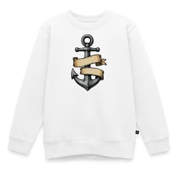 Anker Banner Vintage Tattoo - Kinder Premium Organic Sweatshirt - Weiß - Vorne - AI Model Kid Male (0cm)