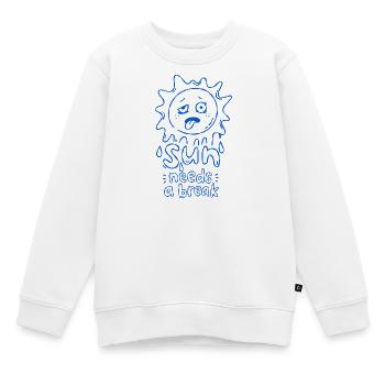 Sonne braucht eine Pause: Verspielte Sonnenillustration - Kinder Premium Organic Sweatshirt - Weiß - Vorne - AI Model Kid Male (0cm)