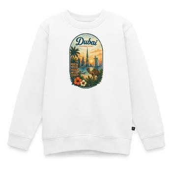 Affiche rétro de la Skyline de Dubaï - Sweat Premium enfant bio - blanc - Devant - AI Model Kid Male (0cm)