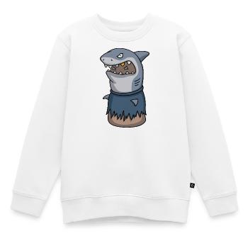 Sharkov – Zeichentrick-Daumenfigur - Kinder Premium Organic Sweatshirt - Weiß - Vorne - AI Model Kid Male (0cm)