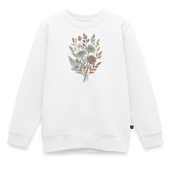 Wildblumen-Bouquet-Tee - Kinder Premium Organic Sweatshirt - Weiß - Vorne - AI Model Kid Male (0cm)