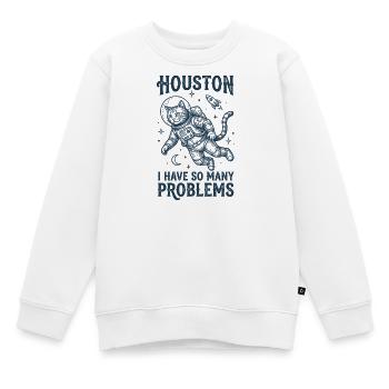 Astronauten Katze Houston so viele Probleme - Kinder Premium Organic Sweatshirt - Weiß - Vorne - AI Model Kid Male (0cm)
