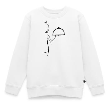Restaurant, Crew, serveuse - Sweat Premium enfant bio - blanc - Devant - AI Model Kid Male (0cm)
