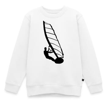 Windsurfer, Surfer, Wassersport,  - Kinder Premium Organic Sweatshirt - Weiß - Vorne - AI Model Kid Male (0cm)