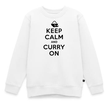 Keep calm and curry on - Sweat Premium enfant bio - blanc - Devant - AI Model Kid Male (0cm)
