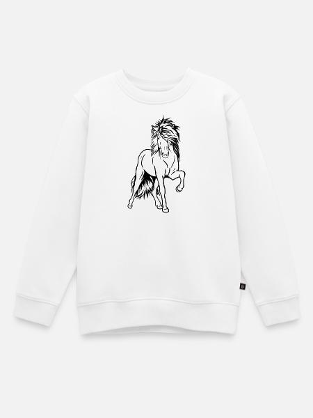 Island Hengst - Kinder Premium Organic Sweatshirt - Weiß