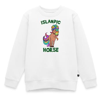 Poneys islandais disant chevaux islandais fan de chevaux - Sweat Premium enfant bio - blanc - Devant - AI Model Kid Male (0cm)