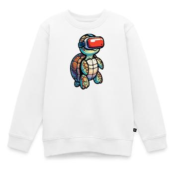 Virtuelle Hülle: Die VR-Schildkröte - Kinder Premium Organic Sweatshirt - Weiß - Vorne - AI Model Kid Male (0cm)