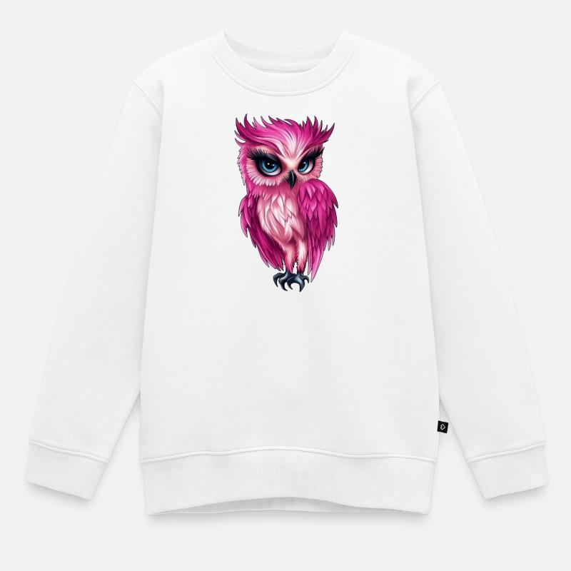 pink rosa Fantasy Eule :) - Kinder Premium Organic Sweatshirt - Weiß
