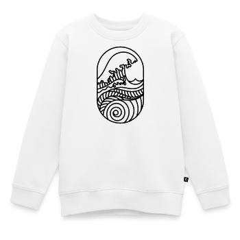 Votre nouvelle vague – Côte, soleil et ambiance surf - Sweat Premium enfant bio - blanc - Devant - AI Model Kid Male (0cm)
