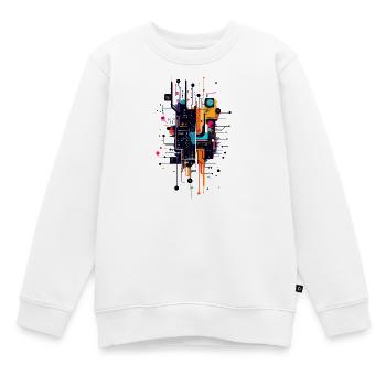 Bunter Circuitprint Leiterplatte Platine Motiv - Kinder Premium Organic Sweatshirt - Weiß - Vorne - AI Model Kid Male (0cm)