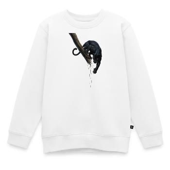 Nachtpanther am Ast - Kinder Premium Organic Sweatshirt - Weiß - Vorne - AI Model Kid Male (0cm)
