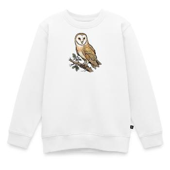 Chouette effraie Tyto Alba - Sweat Premium enfant bio - blanc - Devant - AI Model Kid Male (0cm)